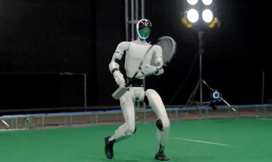 Robot plays tennis with humans in real time