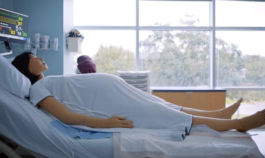 Creepy robot mom that gives birth is training future midwives
